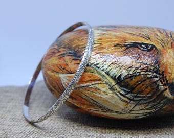 Sterling Silver Patterned Bangle Bracelet
