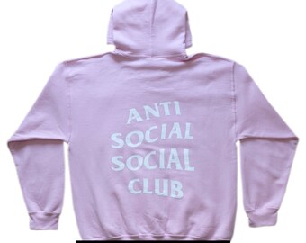 AntiSocial Social Club Hoodie Anti Social Social Club Hooded Kanye Sweatshirts Pink Hoodie