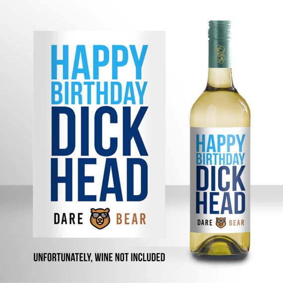 Funny Rude Wine Label Dare Bear Unique Unusual Gift