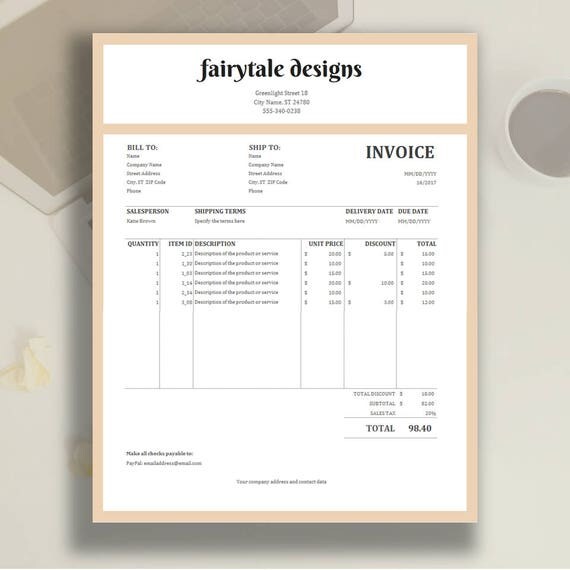 Invoice Template Excel Invoice Business Invoice