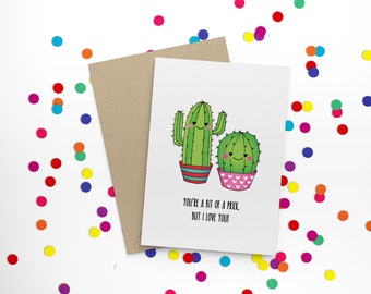 Cactus pun card | Etsy