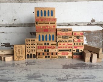 Vintage PlaySkool Blocks Architectural Pieces - 35 Pieces