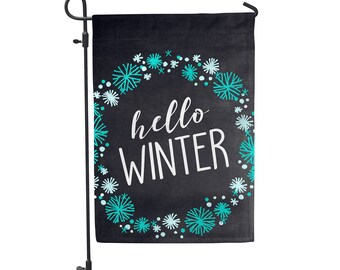 Hello Winter Festive Garden Flag 12.5"x18"