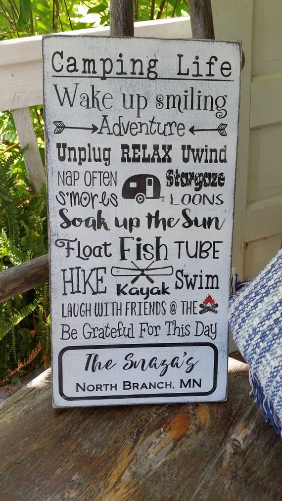 Camping Rules Sign Rustic Custom Personalized For You Glamping 6579