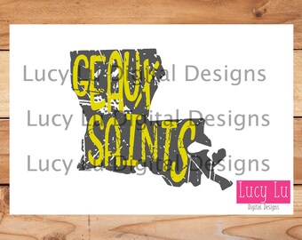 Distressed State - GEAUX SAINTS