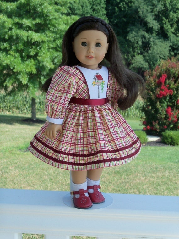 SUPER SATURDAY SALE! Embroidered Autumn School Dress / Doll Clothes for American Girl® Kit, Melody, Maryellen or Other 18" Doll