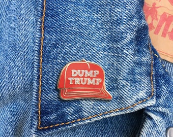 DUMP TRUMP Pin, Donald Trump Pin, Enamel Pin, President, Soft Enamel Pin, Jewelry, Art, Gift (PIN54)