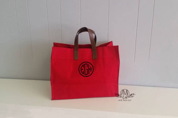 Monogrammed Tote Bag, Large canvas tote bag, beach bag, Utility Tote, womens gift, gift for her ...