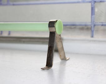 Vintage Jadite Green Glass Towel Rod Towel Bar 1930s