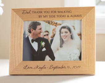 Personalized Father of the Bride Picture Frame: Custom Engraved Father of the Bride Gift, Wedding Parents Thank You Gift, SHIPS FAST