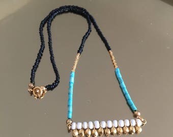 VISHNU - Collier fin • collier coloré • collier doré • collier turquoise • collier boho • collier chic • collier ethnique