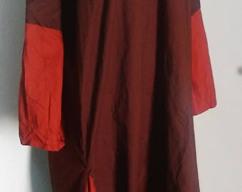 CLEARANCE: 3XL Merchant Dress in Chocolate Brown and Spice Orange