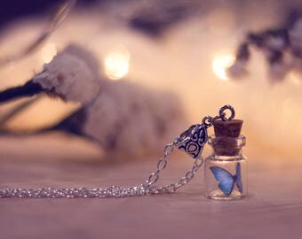 Wish necklace, Bottle Necklace, Bestfriend Necklace, Terrarium Necklace, Glass Terrarium, bestfriend gift, Life is Strange, Once Necklace