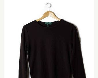 ON SALE Ralph Lauren Brown Long sleeve Cotton T-Shirt from 90's*