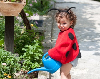 Toddler Girl Halloween Costume, Ladybug Costume, Red Cape Costume, Ladybird Costume, Red Polar Fleece