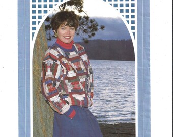 1991 Pattern for Log Cabin Pullover, Back Porch Press by Gail Abeloe, All Sizes, FACTORY FOLDED, UNCUT, Vintage Pattern, Home Sew Pattern
