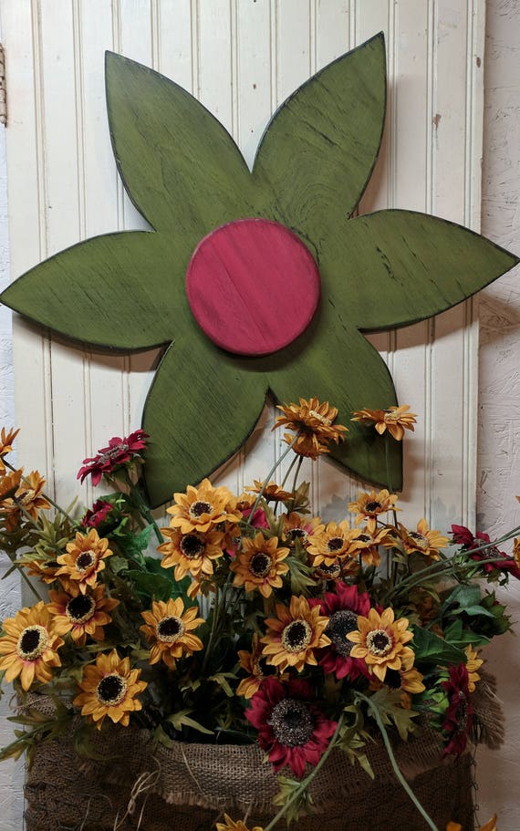 Primitive Flower Wood Fall Flower Daisy Wooden Flower Hand