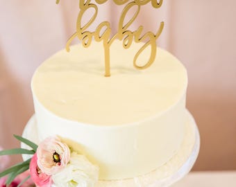 Hello Baby Cake Topper, 6" inches, Custom Cake Topper, Baby Shower Topper, Birthday Cake Topper, Laser Cut by Ngo Creations