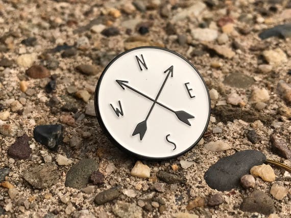 North South East West Compass Arrows Crest Enamel Pin