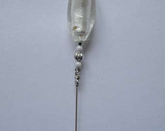 FIBULA, brooch, Epingle Perle Olive glass Murano.Personnalise your clothes. Fibar207