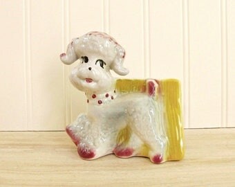 Vintage Poodle Planter Dog Planter Ceramic Fashions by OPCO Poodle Figurine Dog Pencil Holder Ohio Pottery Company