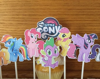My little pony cupcake toppers, my little pony party, my little pony decorations, girls birthday party,