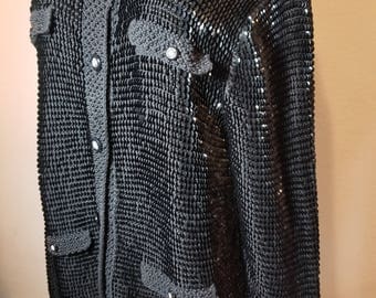 FREE SHIPPING Sequin Bead Knit Cardigan