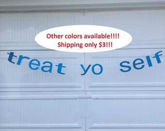 treat yo self banner - wedding banner - dessert table banner - treat yo self sign - donut bar sign - donut bar banner - wedding donut stand