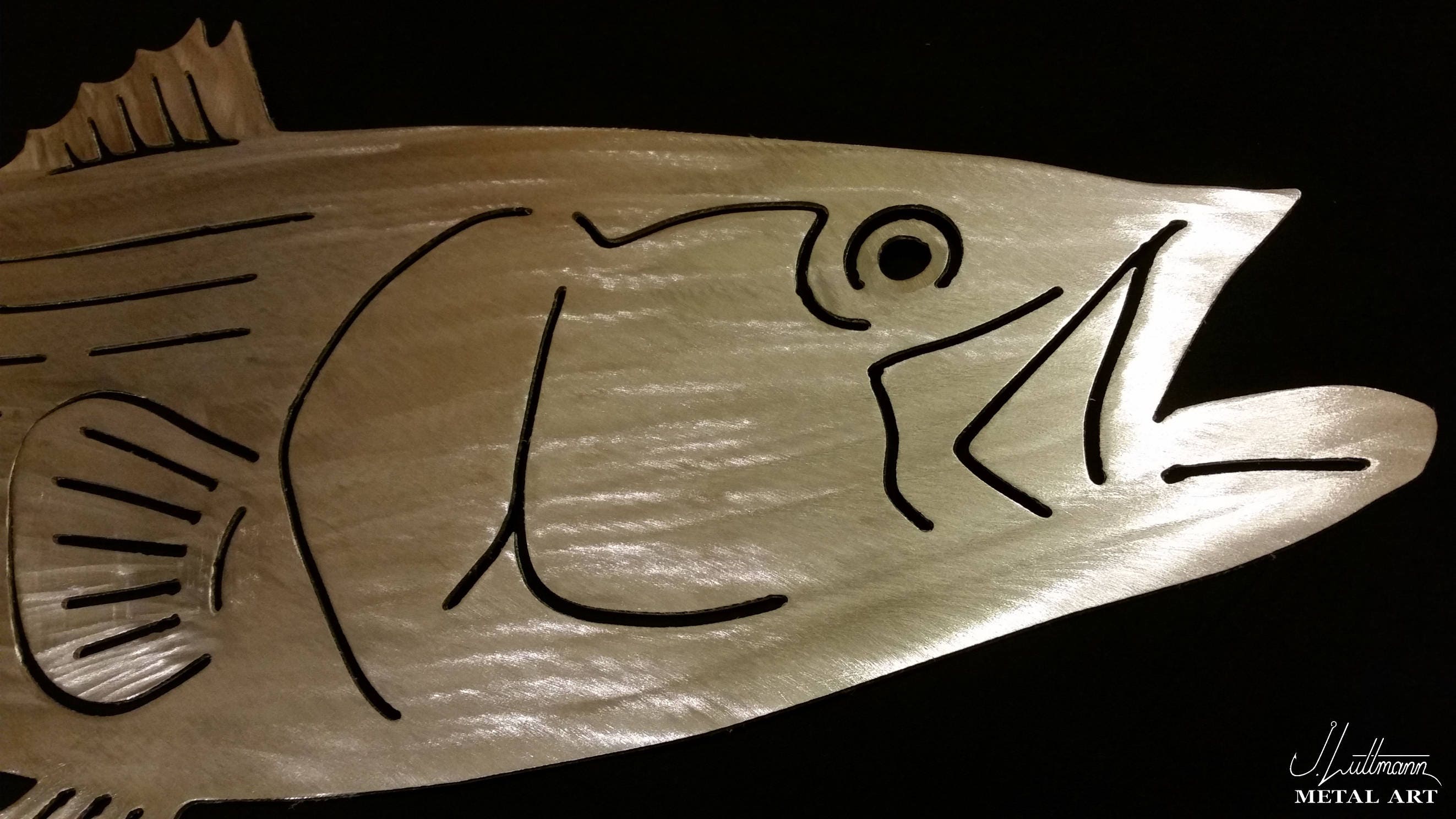 Striped Bass Striper Metal fish art wall art fish mount