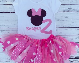 Minnie Mouse Birthday Outfit. Minnie First Birthday Outfit. Minnie Mouse Tutu. Minnie Bodysuit.