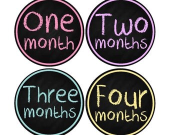 Monthly Stickers, Milestone Stickers, Baby Month Stickers, Chalk, , Monthly Baby Sticker, Baby Shower Gifts, Baby Month Sticker Girl, G63