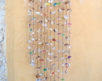 Colorful Sea Shell Wind Chime, Patio Decor, Nautical Decor, Suncatcher, Wind Chime, Outdoor Decor, Shell Decor