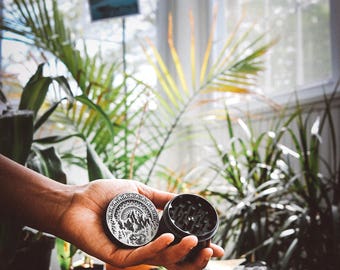 Laser engraved herb grinder | Mountain Mandala grinder by Topboro