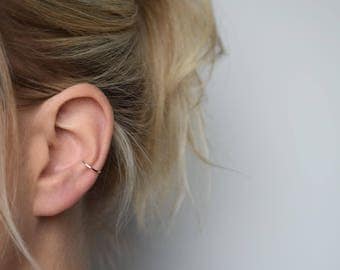 Ear Cuff - Silver Ear Cuff - Ear Wrap - Hammered Ear Cuff - Conch Cuff - Adjustable Ear Cuff - Fake Conch Ring - Delicate Ear Cuff