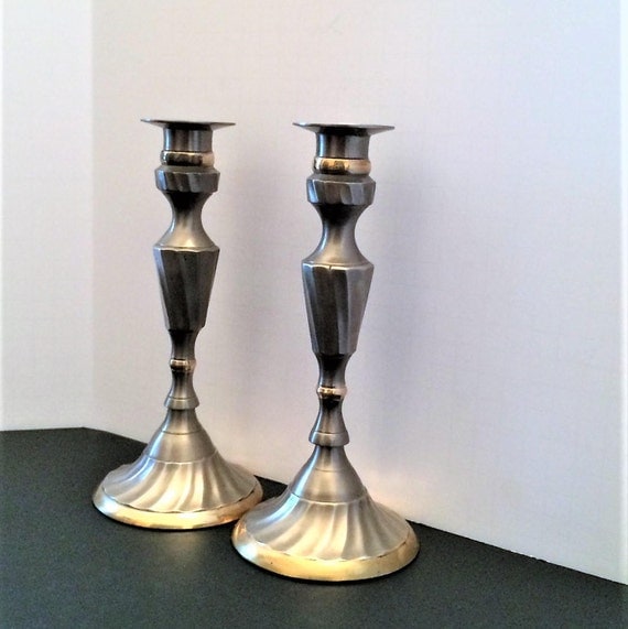 Solid Brass Candlesticks Vintage Gatco 8 Inch Candle Holder