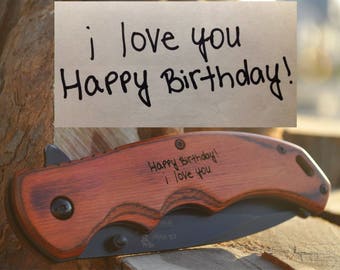 Handwriting, Engraved Pocket Knife ,Rescue Knife , Engraving , Gift, Camping Knife, Hunting Knife, Men, Handwritten, Personalized, Birthday