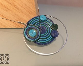 Necklace. handmade paper and steel  jewel unique piece. Colors: green, turquoise, blue