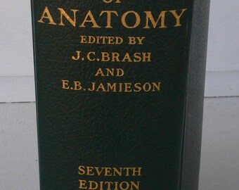 vintage book, Cunningham's Text book of Human Anatomy, 1937, free shipping, medical book, from Diz Has Neat Stuff