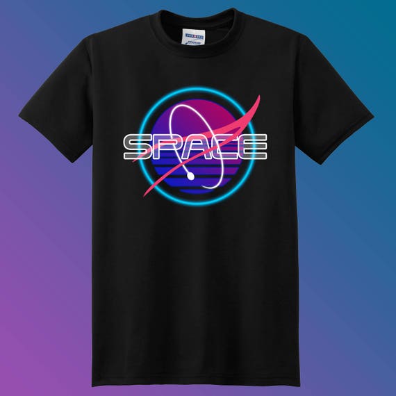 Synthwave SPACE Galaxy Short-Sleeve T-Shirt Galaxy Shirt