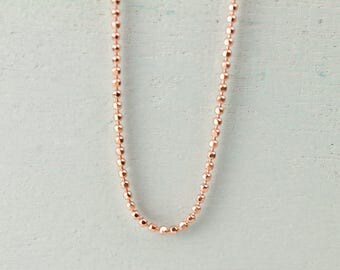 1MM Diamond Cut Ball Chain Necklace | Solid 14K Gold Chain | Necklace Chain | Lobster Lock | Fine Jewelry | Free Shipping