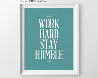 Work Hard Stay Humble Cubicle Wall Art Job Promotion Gift New Office Gift New Job Gift Office Wall Art Coworker Gift Cubicle Decor Office