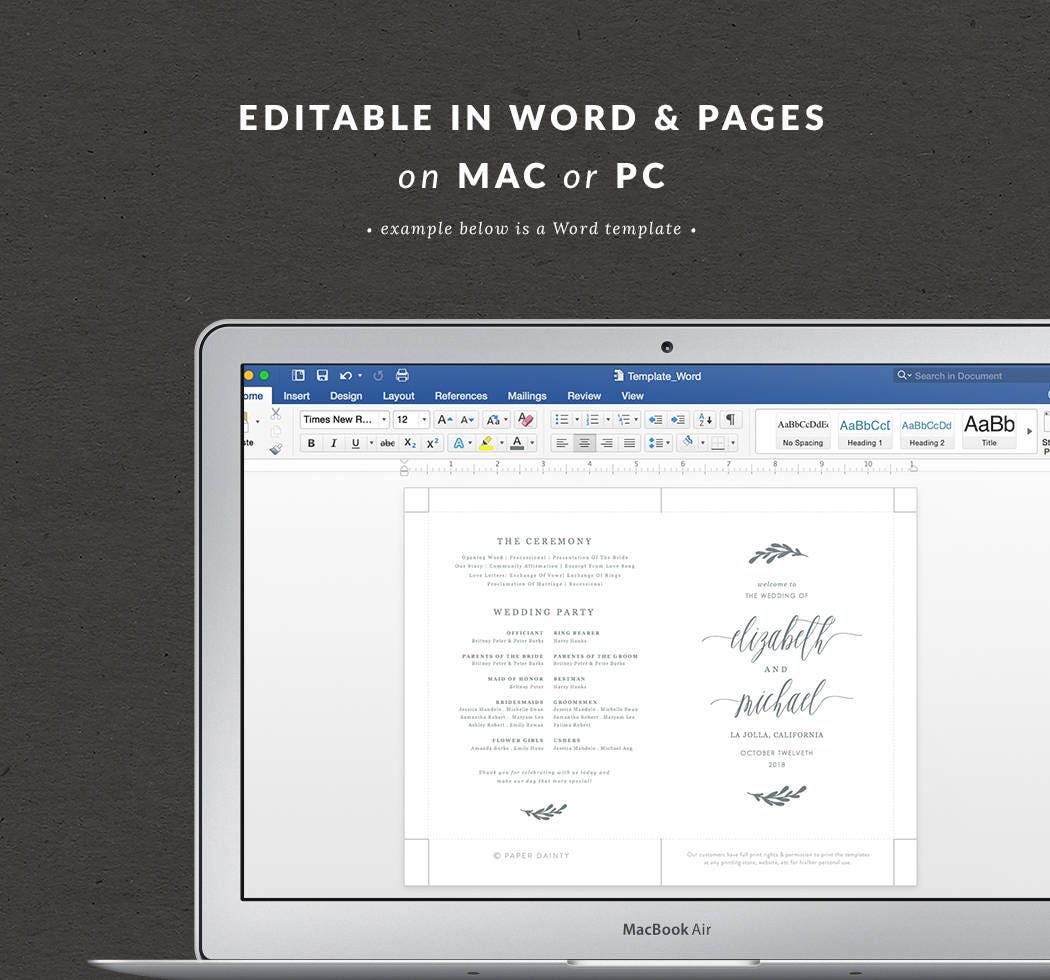 pages program template