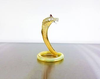 Cobra Snake Fumed Yellow Glass Smoking Pipe