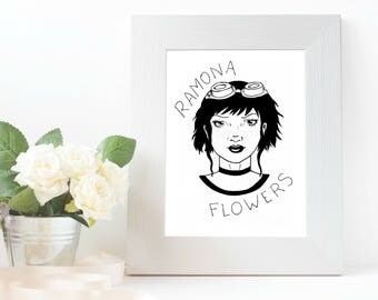 Ramona Flowers, Scott Pilgrim, against universe, Movie, comic book, manga, print, art