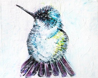 Lujo BiRDiEs en un alambre 24 x 48 pintura original acrílico