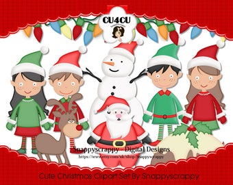 Christmas Clipart, Digital Scrapbooking, Christmas Characters, CU4CU
