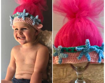 Poppy troll hat, troll hat, poppy hat, character hat, kids costumes, kids halloween costumes, trolls costume, trolls, princess poppy hat