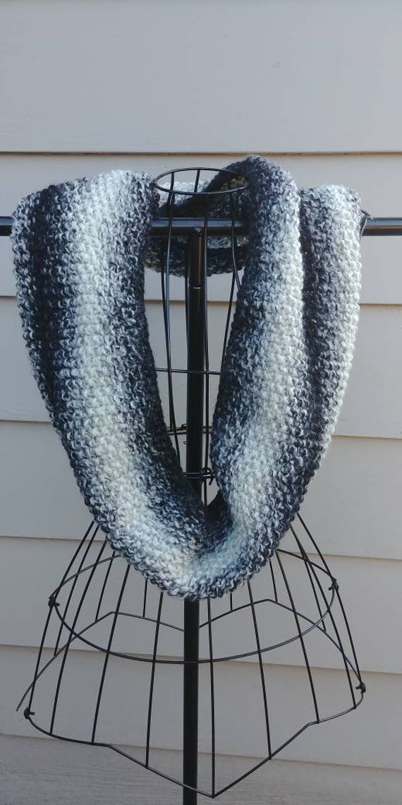 Items similar to Knitted Cowl, Knitted Circle Scarf, Knitted Long Scarf ...