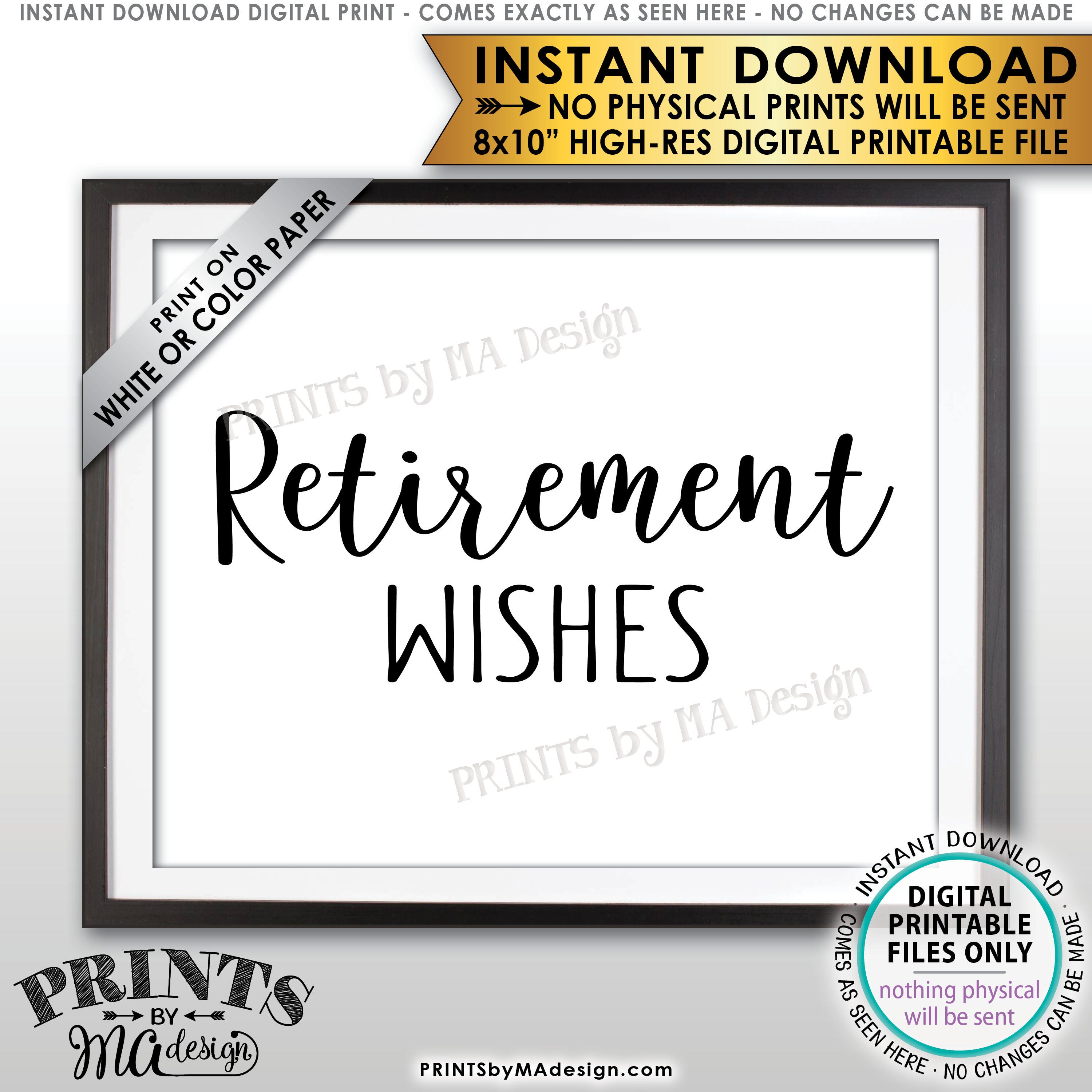 Retirement Party Sign Retirement Wishes Sign Wishes For