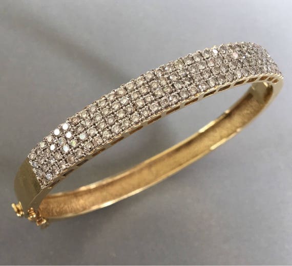 Vintage Diamond Bracelet 14k Gold with 3 carats diamonds in a